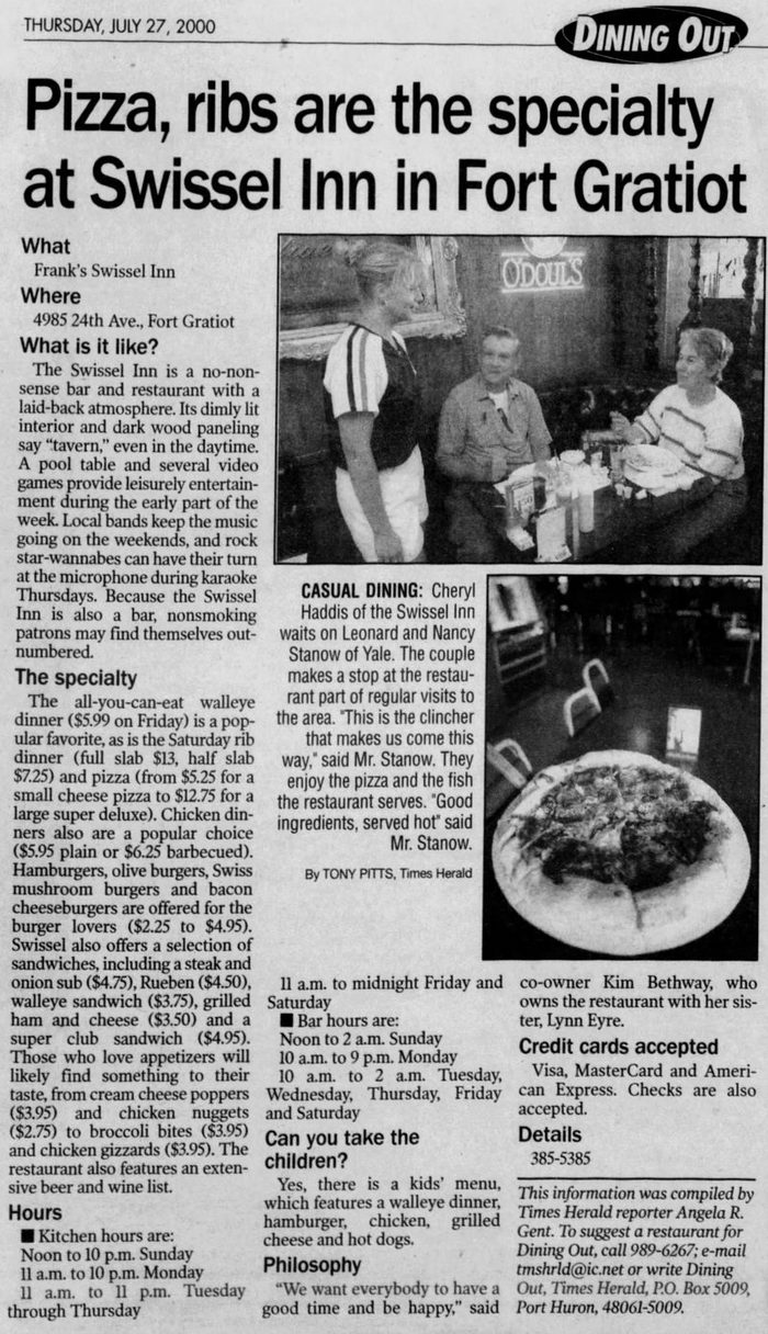 Swissel Inn - Jul 27 2000 Review